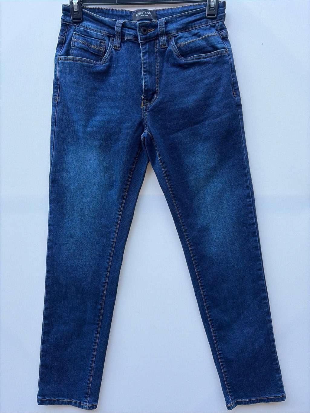 Kenneth Cole New York Men's Dark Blue Slim Straight Jeans 30x30